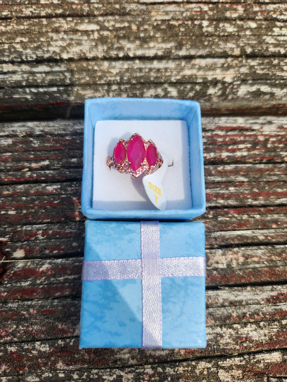 Bomb Party Pink Marquise Stone Ring in Rose Gold Size 7 New